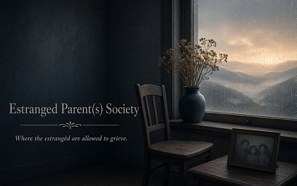 Whether your parent's death is literal or figurative, all who are estranged are welcomed here. -Photo collaboration between Grok & Claude
